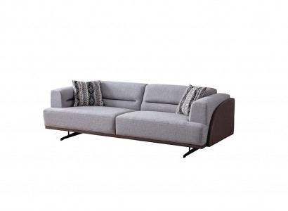 Gray Modern 3-Seater Upholstered Living Room Couches Luxury Noble Sofas